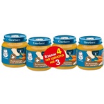 Nestle Бебешко пюре Nestle Gerber - Нежни зеленчуци със заешко, 3+1 подарък х 125 g (12500845) - baby