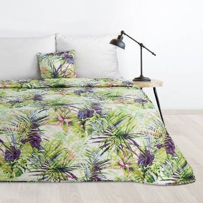Takoy DESIGN 91 Přehoz na postel ROMMY s potiskem exotických listů prošívaný -HF-432782 200 x 220 cm