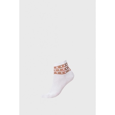Bellinda TRENDY COTTON SOCKS dámske ponožky s ozdobným lemom biela šedá