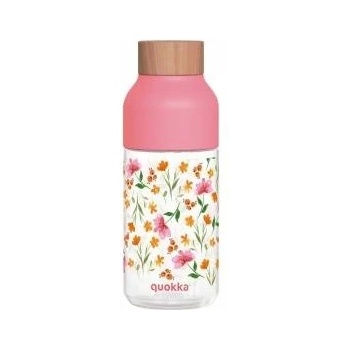 QUOKKA Ice - Ecozen water bottle 570 ml (Pink Flowers)