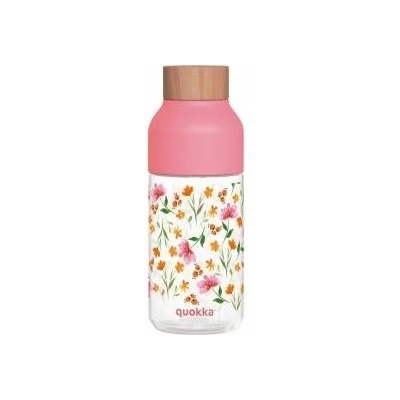 QUOKKA Ice - Ecozen water bottle 570 ml (Pink Flowers)