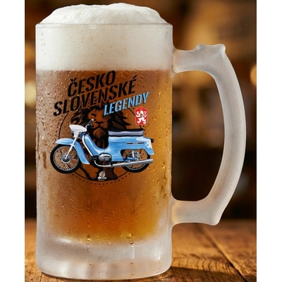 Jawa Pionýr modrý ČESKOSLOVENSKÉ LEGENDY V25 Půllitr skleněný 500 ml