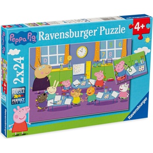 Ravensburger Пъзел Ravensburger от 2 x 24 части - Прасенцето Пепа в училище (09099) - baby