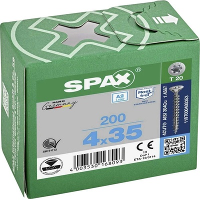 SPAX R 88091 Senkkopf T-STAR 1197000400353 skrutka do dreva 4 mm 35 mm T-STAR plus nerezová ocel A2 200 ks