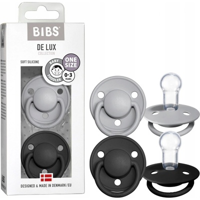 Bibs De Lux silikon 2 ks Cloud / black