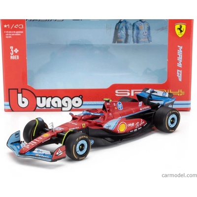 Bburago Ferrari F1 Sf 24 Team Scuderia Ferrari N 55 5th Miami Gp 2024 Carlos Sainz červená čierna svetlomodrá 1:43