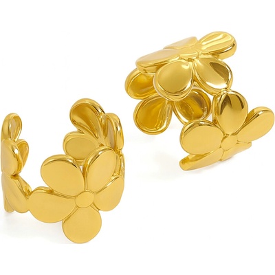 SARINES Zlatý earcuff ve tvaru květin S1166