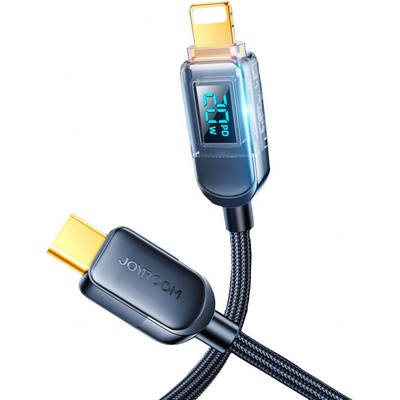 Joyroom s nabíjacím displejom, 1,2m, černý SCL020A4 USB C - LightninG 20W