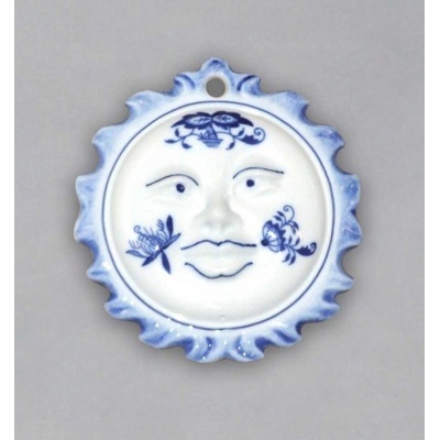 Cibulák Vánoční ozdoba sluníčko oboustranné 10 cm originální cibulákový porcelán Dubí cibulový vzor 10622