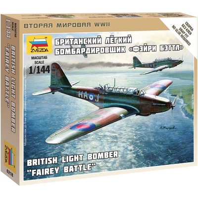 Zvezda Wargames WWII British Light Bomber "Fairey Battle" Model Set lietadla 1:144 10 dielov