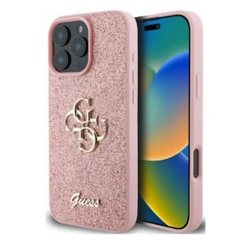 Image 1 of GUESS Защитен калъф Guess Fixed Glitter 4G Metal Logo за iPhone 16 Pro Max, розов