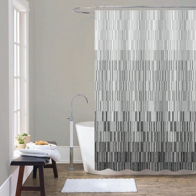 DURAMAT Kúpeľňový záves dekorCY-213858, 180 x 200 cm, textilný, hnedý
