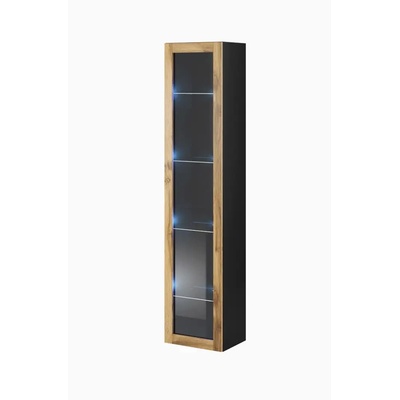 Cama meble Cama витрина VIGO '180' 180/40/30 черно/вотан дъб (VIGOWIT180 CZ/W)