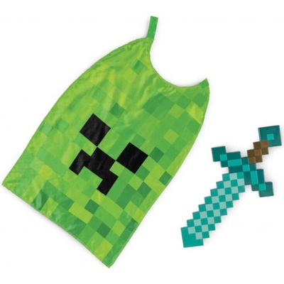 CurePink: | Set plastové repliky meče a pláště Minecraft: Diamantový meč 51 x 25 cm [0192995156234]