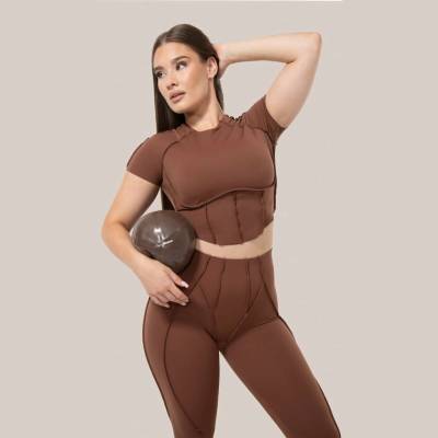 GymBeam Dámske legíny Cosmo Brown