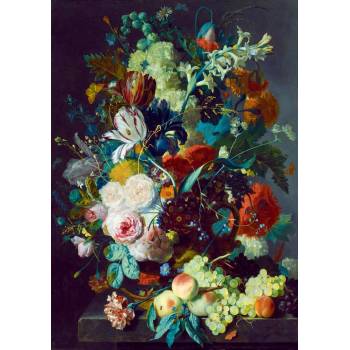 Bluebird Puzzle - Puzzle Jan Van Huysum - Still Life with Flowers and Fruit - 1 000 piese