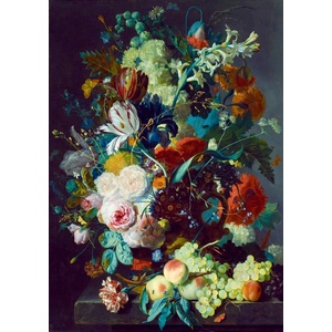 Bluebird Puzzle - Puzzle Jan Van Huysum - Still Life with Flowers and Fruit - 1 000 piese