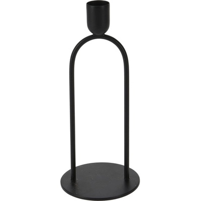 Železný svícen na kónickou svíčku 80x190mm, černý