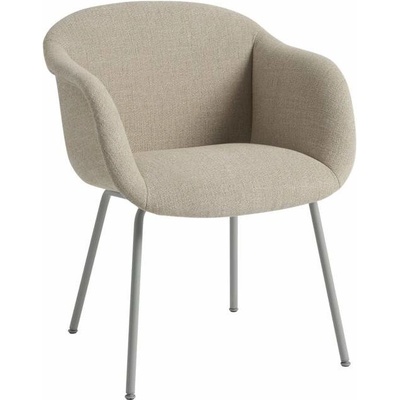 Muuto Fiber Soft Armchair Tube Base Ecriture 240 / grey