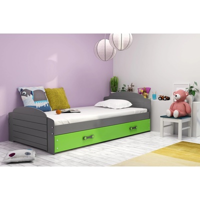 Interbeds Lili 2 Grafit s matracom a šuplíkom zelená