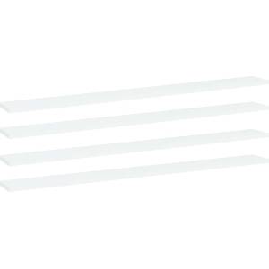 vidaXL Рафтове за етажерка, 4 бр, бели, 100x10x1, 5 см, ПДЧ (805362)