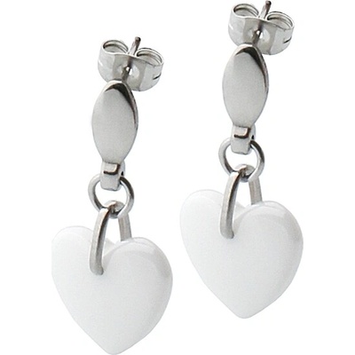 BM Jewellery Náušnice visací keramické srdce Valentýn S527080