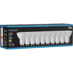 Mexen Nova 10x LED крушка GU10, 10W, Топла - 3000K, 1055 lm - L108-GU10-1030-01x10 (L108-GU10-1030-01x10)