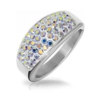 Aktual Ocelový prsten s krystaly Crystals from Swarovski AB LV1010 AB
