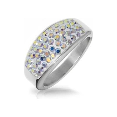 Aktual Ocelový prsten s krystaly Crystals from Swarovski AB LV1010 AB
