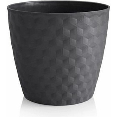 PLASTKON Květináč Ruby mat recyklovaný 36cm antracit TESP4114131007X