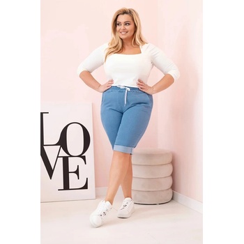 šortky Plus Size ART9016 so zaväzovaním modrá svetlo