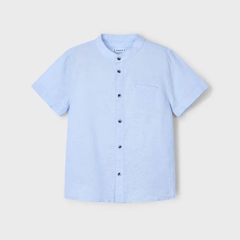 MAYORAL Риза къс ръкав полу яка лен в син цвят за мини момче Майорал