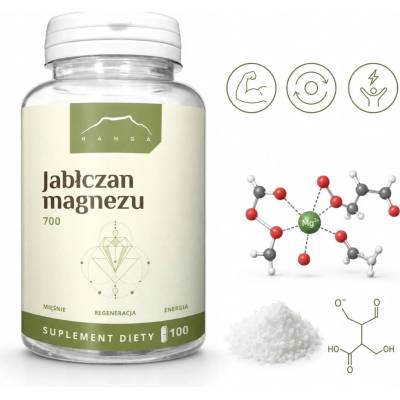 Nanga Magnézium jablčnan 700 mg podporuje svaly a nervový systém 100 kapsúl