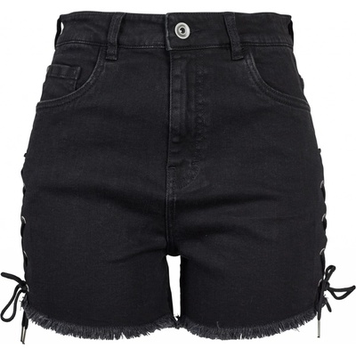 Ladies Highwaist Denim Lace Up Shorts