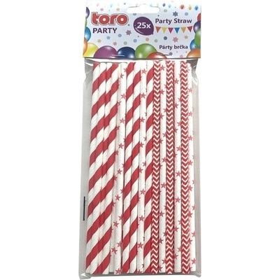 Toro brčka papírová 19,7 cm 25 ks červená 3ASS