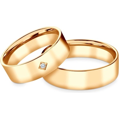 SAVICKI Сватбени халки: жълто злато, плоски, 6 мм