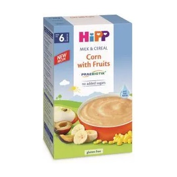 HiPP Инстантна млечна каша с пребиотик Hipp - Царевица и плодове, 250гр