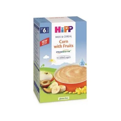 HiPP Инстантна млечна каша с пребиотик Hipp - Царевица и плодове, 250гр