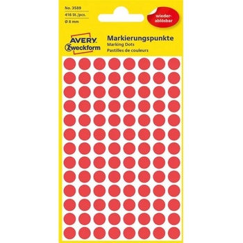 AVERY 3589 8mm прибиращ се 416pcs червен маркер (3589)