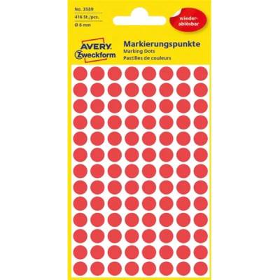 AVERY 3589 8mm прибиращ се 416pcs червен маркер (3589)