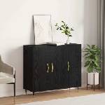 vidaXL Служебен шкаф Черния дъб 90 x 34 x 80 см Инженерна дървесина (879581)