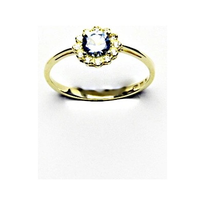 Čištín zlatý žluté zlatsyntetický akvamarin čiré zirkony T 1495