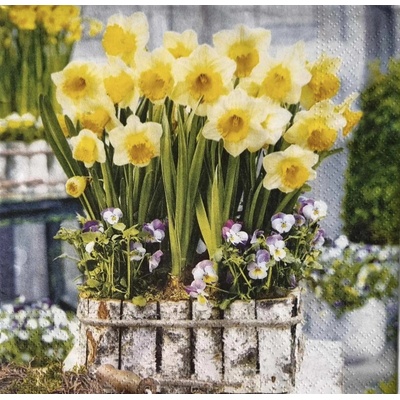 Ambiente ubrousek 33x33cm Narcisky v truhlíku – Zboží Dáma