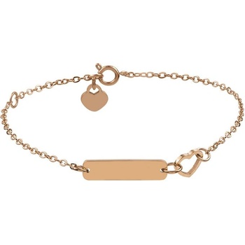 Bellita Дамска розовозлатиста гривна с плочка и сърце Bellita (BLT-BJ-1317-RG)