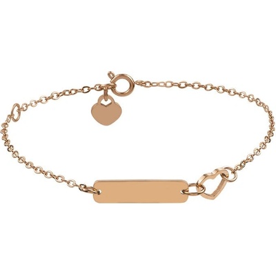 Bellita Дамска розовозлатиста гривна с плочка и сърце Bellita (BLT-BJ-1317-RG)