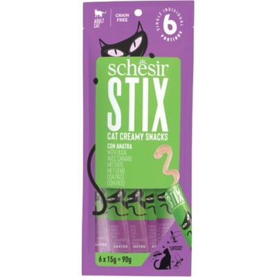 Schesir Cat Stix Liquid Snack kachna 6 x 15 g