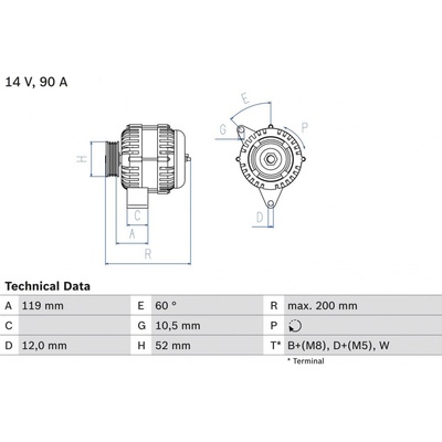 Generátor BOSCH 0 986 039 660 (0986039660)