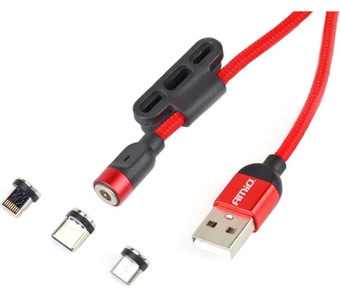 AMiO UC-08 MultiUSB Lightning/USB C/micro USB, 100cm