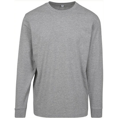 Build Your Brand pánské triko s dlouhým rukávem BY091 Heather Grey