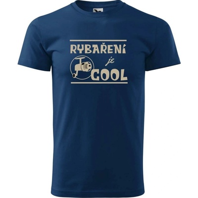 Dobrý Triko pánské tričko s potiskem Rybaření je cool půlnoční modrá